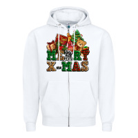 White merry xmas with christmas Zipper Hoodie - AdoDesignShop