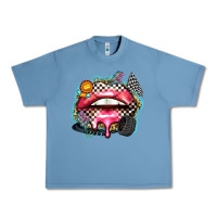 Pebble Blue race lips Urban Heavy Tee - Zillion Design Studio