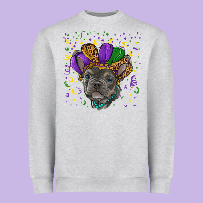 Heavyweight Sweatshirt mardi gras french bulldog