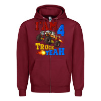 Burgundy i'am four truck yeah Zipper Hoodie - Artiststas