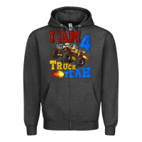 Charcoal Heather i'am four truck yeah Zipper Hoodie - Artiststas