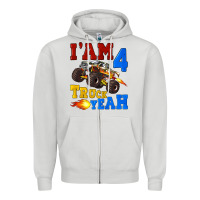Dove Grey i'am four truck yeah Zipper Hoodie - Artiststas