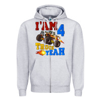 Heather Grey i'am four truck yeah Zipper Hoodie - Artiststas