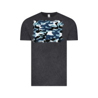 Vintage Black blue camouflage background Vintage Tee - BarkalooDesign