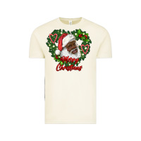 Vintage Arctic merry christmas african american santa with wreath Vintage Tee - RanaPortraitStore