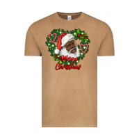 Vintage Camel merry christmas african american santa with wreath Vintage Tee - RanaPortraitStore