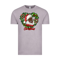 Vintage Zinc merry christmas african american santa with wreath Vintage Tee - RanaPortraitStore