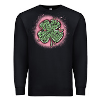 Black leopard shamrocks with hearts Premium Sweatshirt - MaliasSmallBusiness
