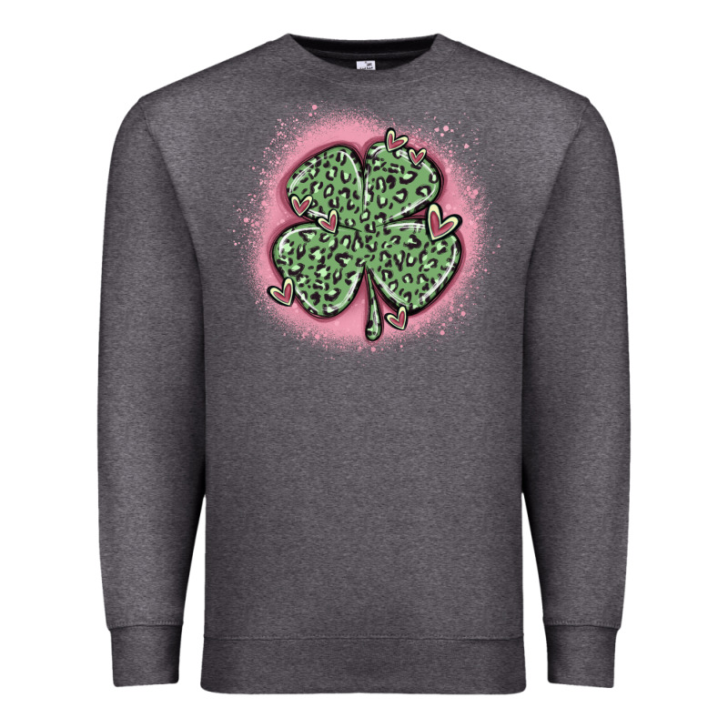 Leopard Shamrocks With Hearts Premium Sweatshirt by MaliasSmallBusiness | Teevron