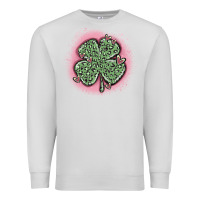 Dove Grey leopard shamrocks with hearts Premium Sweatshirt - MaliasSmallBusiness