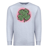 Heather Grey leopard shamrocks with hearts Premium Sweatshirt - MaliasSmallBusiness