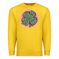 Lemon leopard shamrocks with hearts Premium Sweatshirt - MaliasSmallBusiness