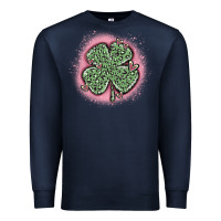 Navy leopard shamrocks with hearts Premium Sweatshirt - MaliasSmallBusiness