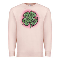Pale Pink leopard shamrocks with hearts Premium Sweatshirt - MaliasSmallBusiness