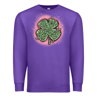 Purple leopard shamrocks with hearts Premium Sweatshirt - MaliasSmallBusiness