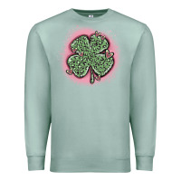 Seafoam leopard shamrocks with hearts Premium Sweatshirt - MaliasSmallBusiness