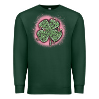 Sports Green leopard shamrocks with hearts Premium Sweatshirt - MaliasSmallBusiness