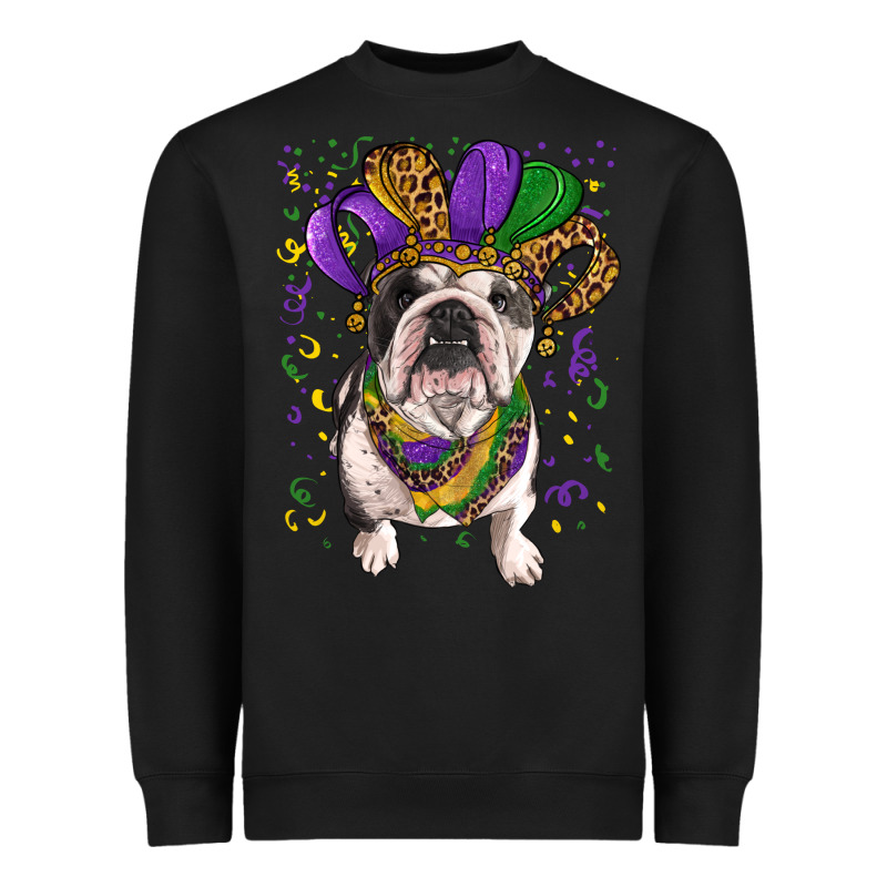 Mardi Gras Hat  English Bulldog Heavyweight Sweatshirt by RanaPortraitStore | Teevron