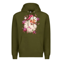 Army Green pink christmas santa claus Premium Hoodie - MaliasSmallBusiness