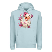 Blue Mist pink christmas santa claus Premium Hoodie - MaliasSmallBusiness