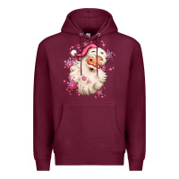 Burgundy pink christmas santa claus Premium Hoodie - MaliasSmallBusiness