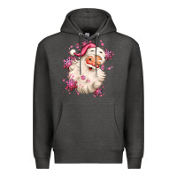 Charcoal Heather pink christmas santa claus Premium Hoodie - MaliasSmallBusiness