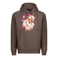 Coffee pink christmas santa claus Premium Hoodie - MaliasSmallBusiness
