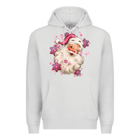 Dove Grey pink christmas santa claus Premium Hoodie - MaliasSmallBusiness
