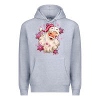 Heather Grey pink christmas santa claus Premium Hoodie - MaliasSmallBusiness