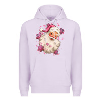 Lilac pink christmas santa claus Premium Hoodie - MaliasSmallBusiness
