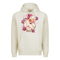 Oatmeal Heather pink christmas santa claus Premium Hoodie - MaliasSmallBusiness