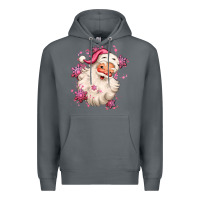Rock pink christmas santa claus Premium Hoodie - MaliasSmallBusiness