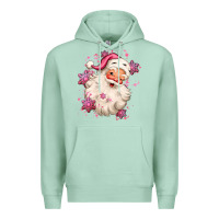 Seafoam pink christmas santa claus Premium Hoodie - MaliasSmallBusiness