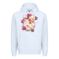 White pink christmas santa claus Premium Hoodie - MaliasSmallBusiness