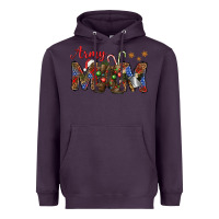 Plum Christmas Army Mom Heavyweight Hoodie - NancyCooperArtShop