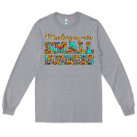 Heather Grey minding my own small business Long Sleeve Tee - HRA Design Shop