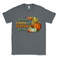 Charcoal Heather autumn leaves and pumpkins please Classic Tee - BundleAndBundleShop