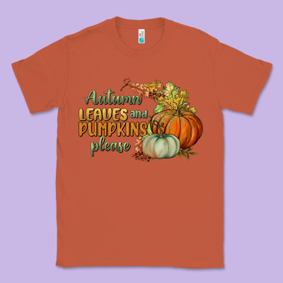 Autumn Leaves And Pumpkins Please Classic Tee Designed By Bundleandbundleshop