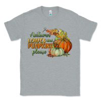 Heather Grey autumn leaves and pumpkins please Classic Tee - BundleAndBundleShop