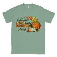 Sage autumn leaves and pumpkins please Classic Tee - BundleAndBundleShop