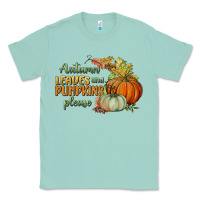 Seafoam autumn leaves and pumpkins please Classic Tee - BundleAndBundleShop