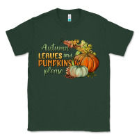 Sports Green autumn leaves and pumpkins please Classic Tee - BundleAndBundleShop