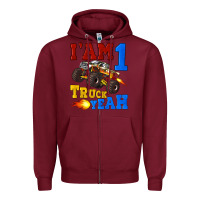 Burgundy i'am one truck yeah Zipper Hoodie - Artiststas