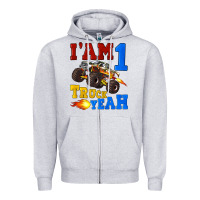 Heather Grey i'am one truck yeah Zipper Hoodie - Artiststas