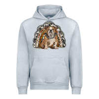 Heather Grey english bulldog rainbow Urban Hoodie - BarkalooDesign
