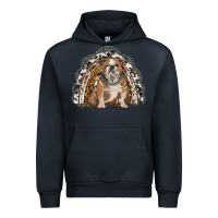 Navy english bulldog rainbow Urban Hoodie - BarkalooDesign
