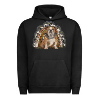 Pigment Black english bulldog rainbow Urban Hoodie - BarkalooDesign