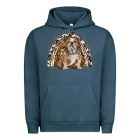 Pigment Midnight Navy english bulldog rainbow Urban Hoodie - BarkalooDesign