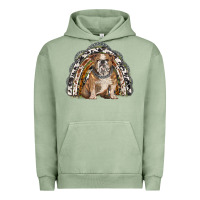 Pigment Oil Green english bulldog rainbow Urban Hoodie - BarkalooDesign