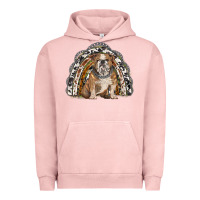 Pigment Salmon english bulldog rainbow Urban Hoodie - BarkalooDesign
